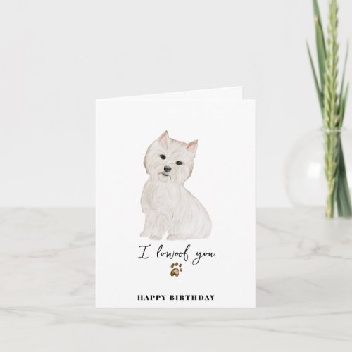 West Highland Terrier Dog Paw Puppy Pets Birthday Card