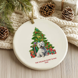 West Highland Terrier Dog Personalized Christmas Ceramic Ornament