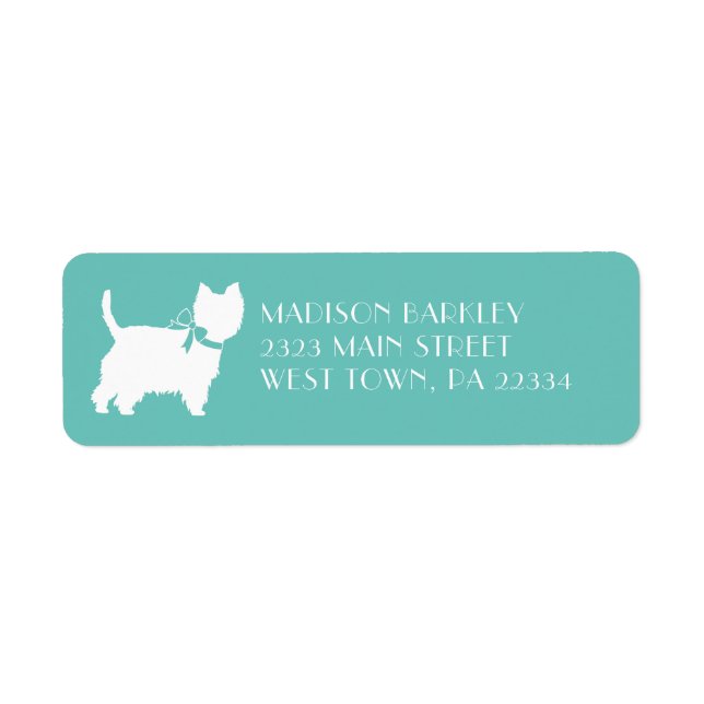 West Highland Terrier Dog Puppy Westie Label (Front)