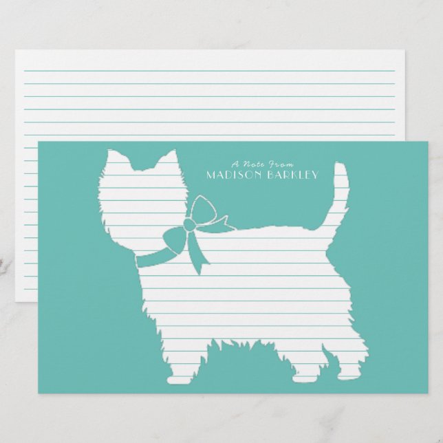 West Highland Terrier Dog Puppy Westie Stationery (Front/Back)