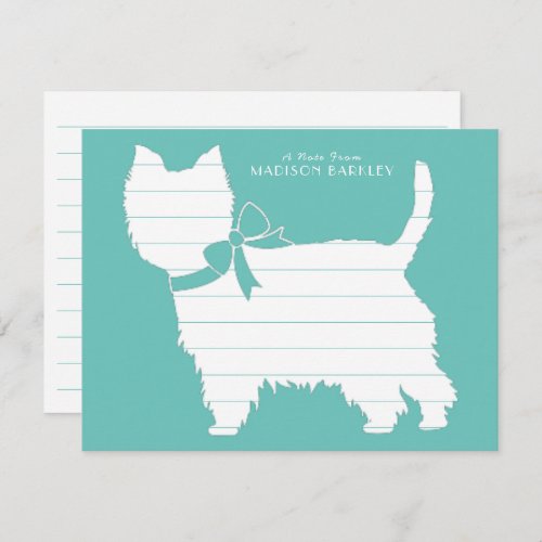 West Highland Terrier Dog Puppy Westie Thank You Card