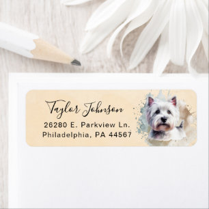 West Highland Terrier Dog Return Address Label