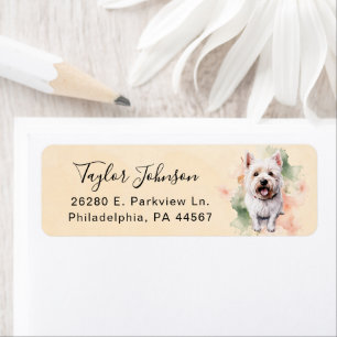 West Highland Terrier Dog Return Address Label