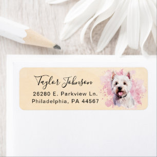 West Highland Terrier Dog Return Address Label