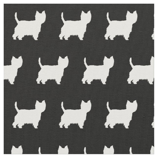 West Highland Terrier Dog Silhouette Pet Fabric (Close Up)