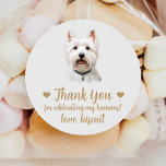 West Highland Terrier Dog Wedding Favor Stickers<br><div class="desc">Celebrate your special day with these cute custom watercolor dog wedding favor stickers. Many breeds available in my store and in the collection below. Customize with your pet's name.</div>