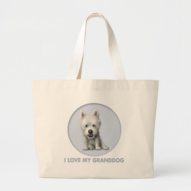 West Highland Terrier Granddog Large Tote Bag (Front)