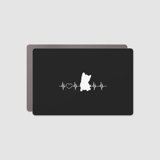 West Highland Terrier Heartbeat Car Magnet (Front)