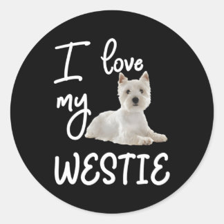 West Highland Terrier I Love My Westie Classic Round Sticker