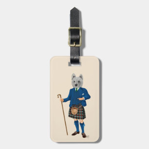 West Highland Terrier in Kilt 2 Luggage Tag