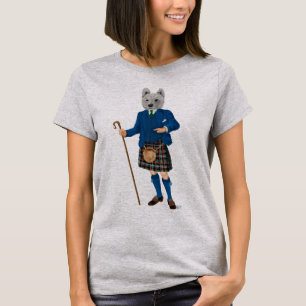 West Highland Terrier in Kilt 2 T-Shirt