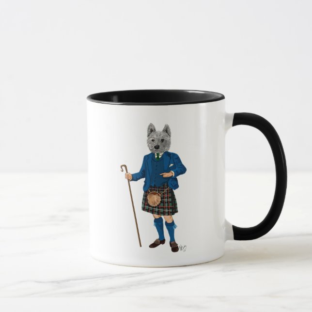 West Highland Terrier in Kilt 3 Mug (Right)