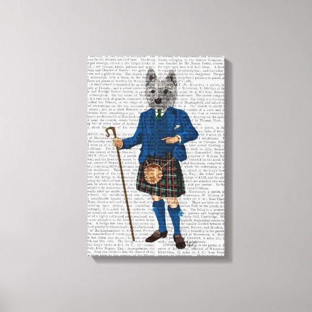 West Highland Terrier in Kilt Canvas Print (Front)