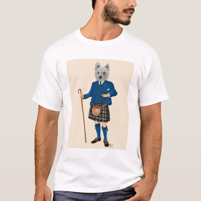 West Highland Terrier in Kilt T-Shirt (Front)