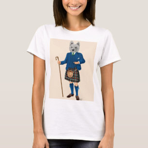 West Highland Terrier in Kilt T-Shirt