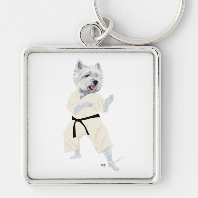 West Highland Terrier KARATE ! Keychain (Front)