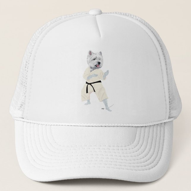 West Highland Terrier KARATE ! Trucker Hat (Front)