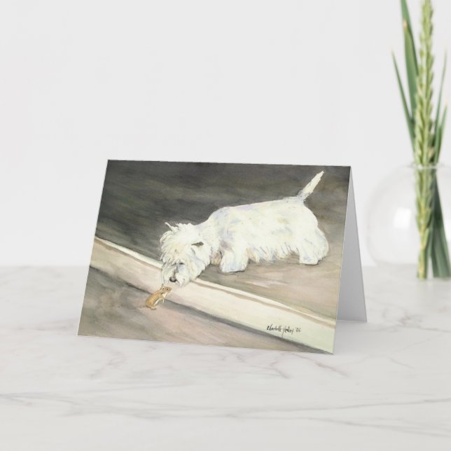 "West Highland Terrier Meets Hamster" Notecards (Front)