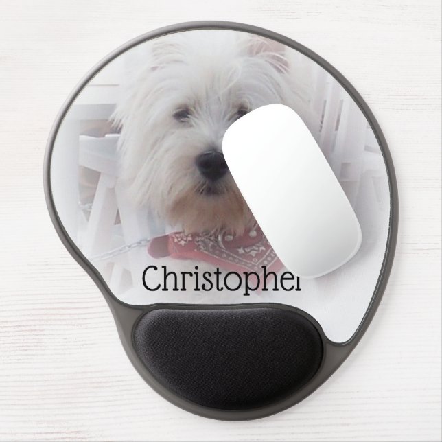 West Highland Terrier Personalised Gel Mouse Pad (Left Side)