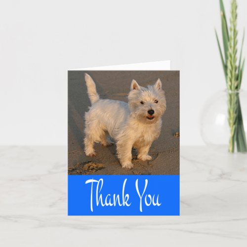 West Highland Terrier Puppy Dog Blank Blue Card