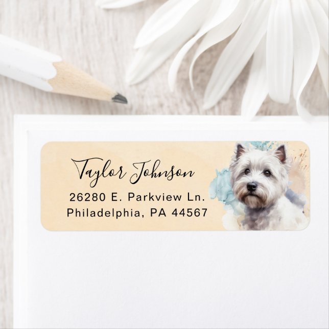 West Highland Terrier Return Address Label (Insitu)
