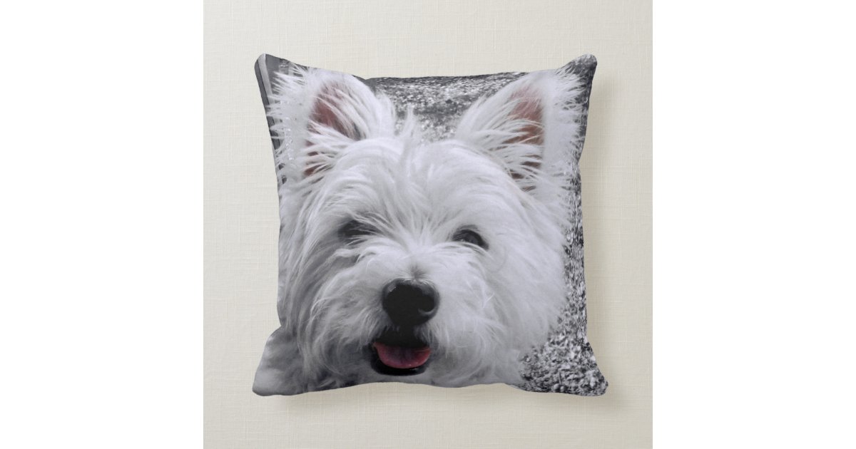 West Highland Terrier Selective Color Pillow Zazzle Com