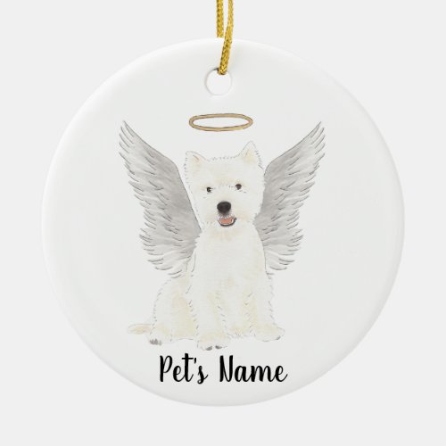 West Highland Terrier Sympathy Memorial Ceramic Ornament
