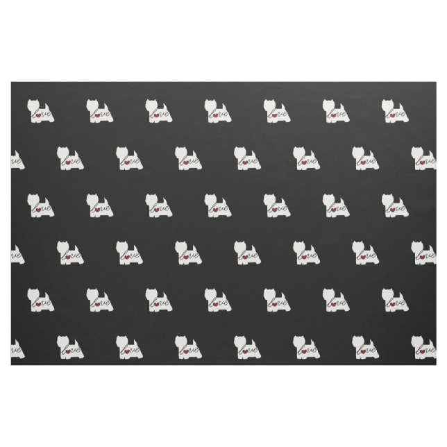 West Highland Terrier (Westie) Love Fabric (Fat Quarter)