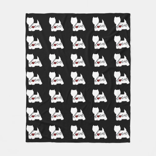 West Highland Terrier Westie Love Fleece Blanket