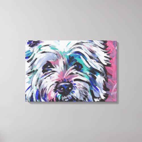 West Highland Terrier Westie Pop Art Canvas Print
