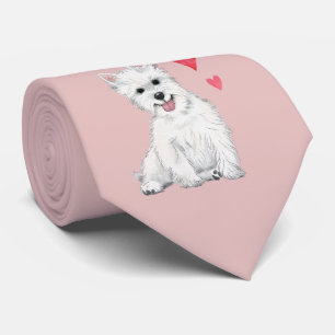West Highland Terrier White Fur Westie Neck Tie
