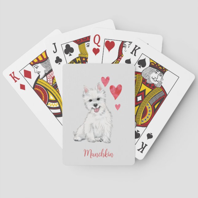 West Highland Terrier White Fur Westie Poker Cards (Back)