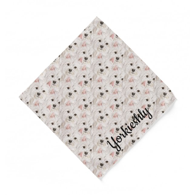 West Highland Terrier White Patterned Bandana (Front)