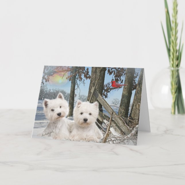 West Highland Terrier winter day Card (Front)