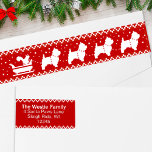 West Highland Terriers Christmas Sleigh Dogs Wrap Around Label<br><div class="desc">Add some whimsy to your holiday mailings with this fun wrap around return address label. Funny illustration of a team of West Highland White Terriers pulling a sleigh with a squirrel. Easy to personalize with your own address. These red and white labels are perfect for Westie lover families and pet...</div>