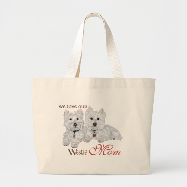 West Highland Terriers Mother's Day Large Tote Bag (Front)