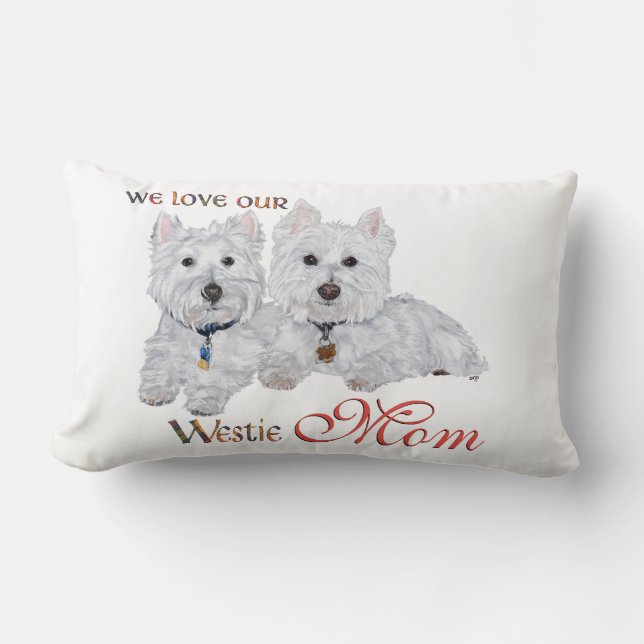 West Highland Terriers Mother's Day Lumbar Pillow (Front)