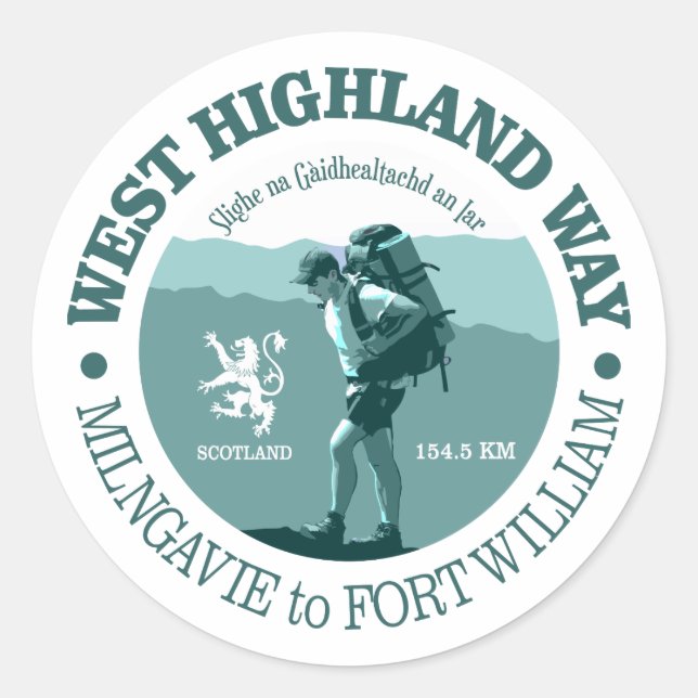 West Highland Way Classic Round Sticker (Front)