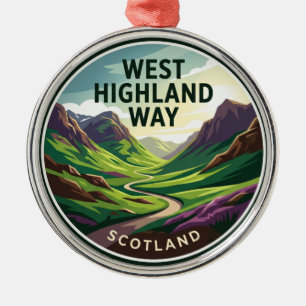 West Highland Way Scotland Metal Ornament