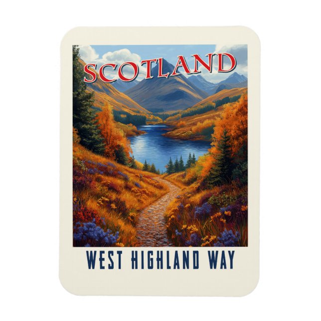 West Highland Way Scotland Vintage Hiking Travel  Magnet (Vertical)