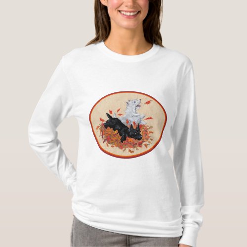 West Highland White and Scottish Terriers Fall T_Shirt