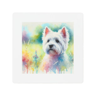 West Highland White Terrier 130924AREF139 - Waterc Metal Print