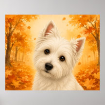 West Highland White Terrier Autumn Dog