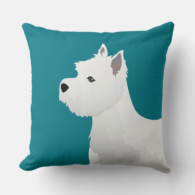 West Highland White Terrier Basic Breed Design Throw Pillow (Front)