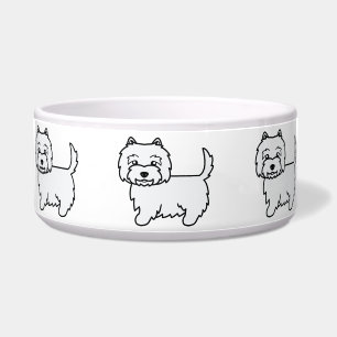 West Highland White Terrier Cartoon Dog Bowl