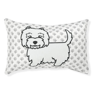 West Highland White Terrier Cartoon Dog & Paws Pet Bed