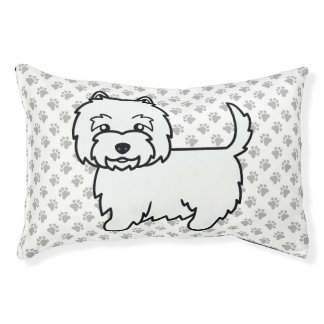 West Highland White Terrier Cartoon Dog &amp; Paws Pet Bed