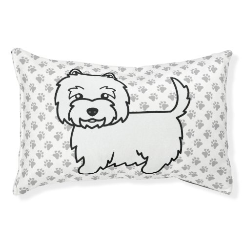 West Highland White Terrier Cartoon Dog  Paws Pet Bed