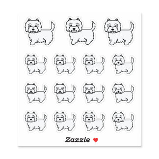 West Highland White Terrier Cartoon Dogs Sticker