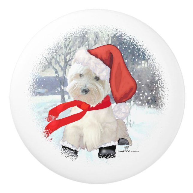 West Highland White Terrier Ceramic Knob (Front)